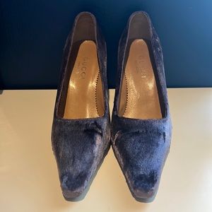 Lavender Suede Gucci Pumps